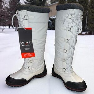 ⚠️LAST ONE NIB Cougar “Storm” Canucks Women's White Black Winter Boots SIZE 6M